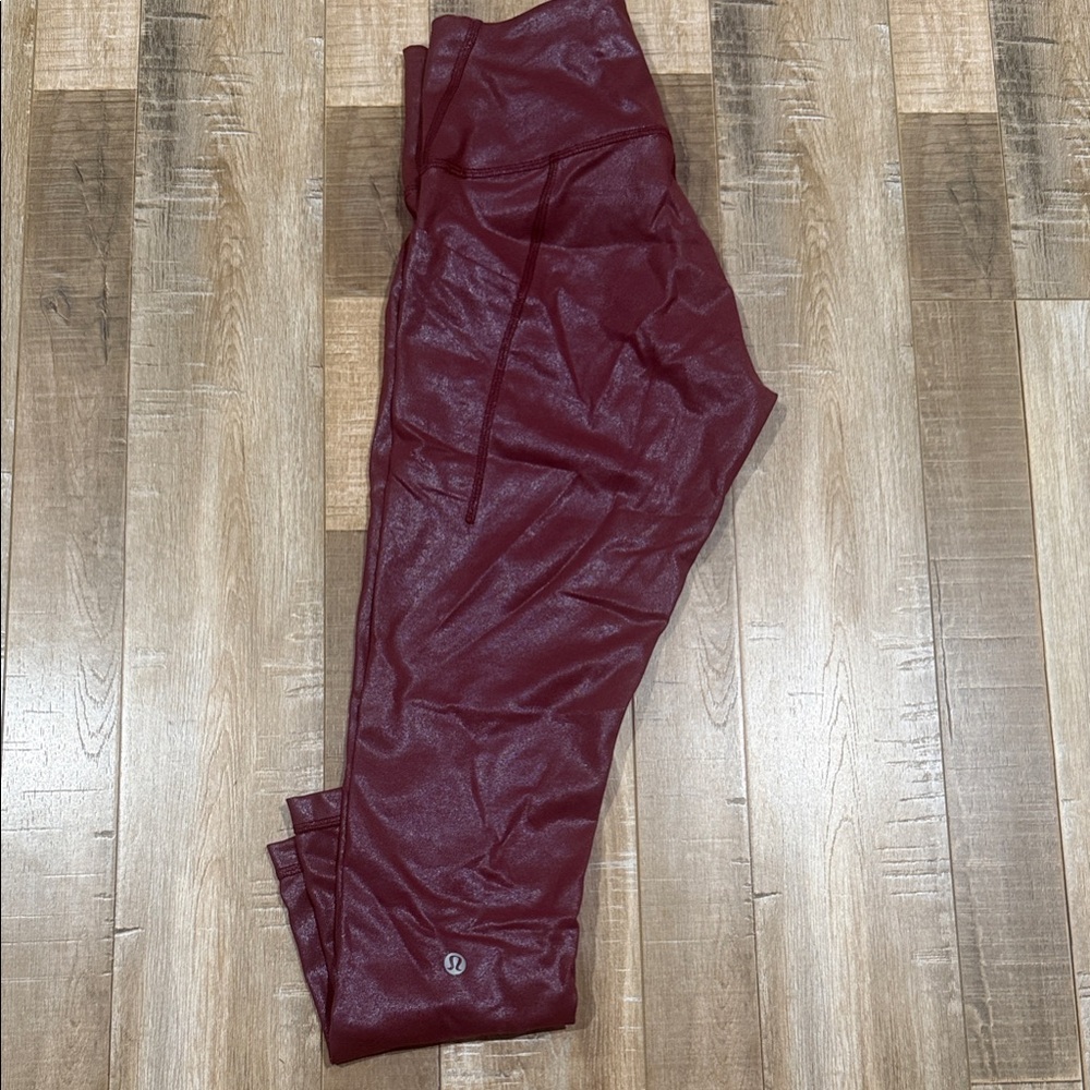 Burgundy Leggings with Logo